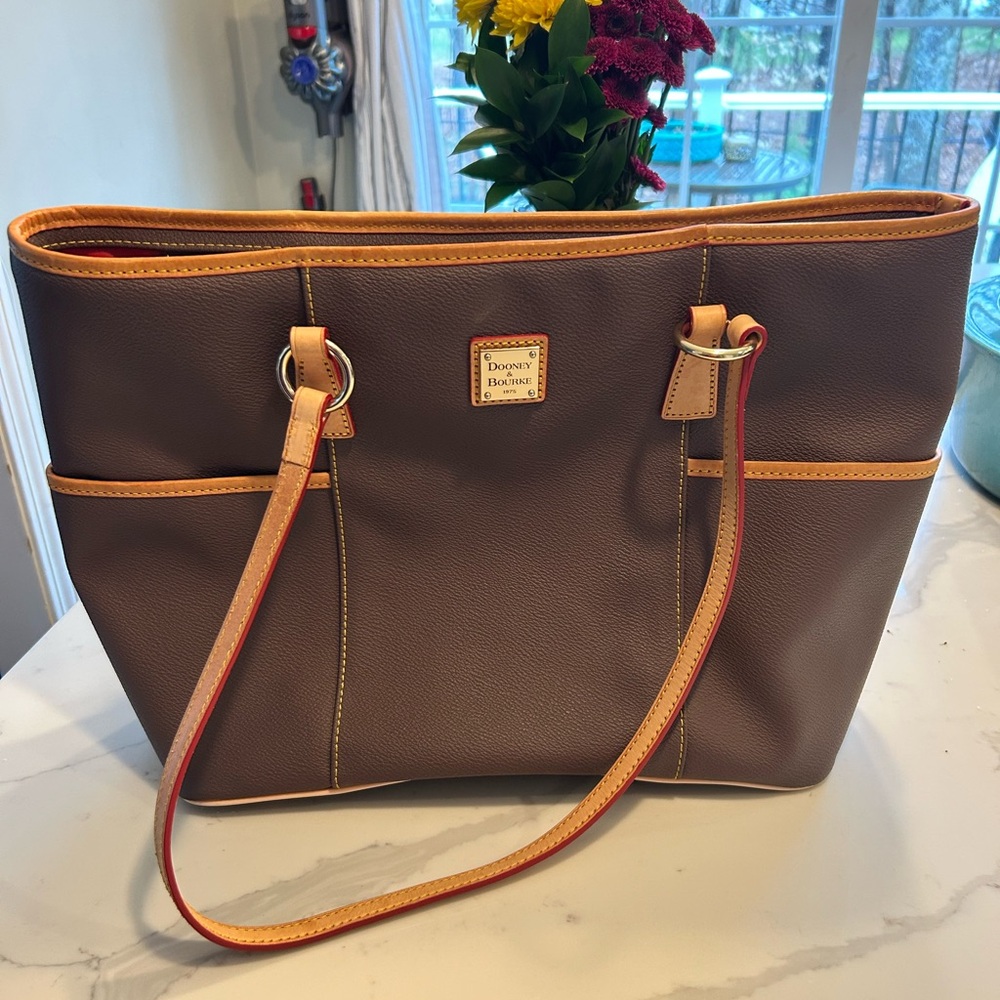 Dooney & Bourke Brown and Tan Leather Tote Bag